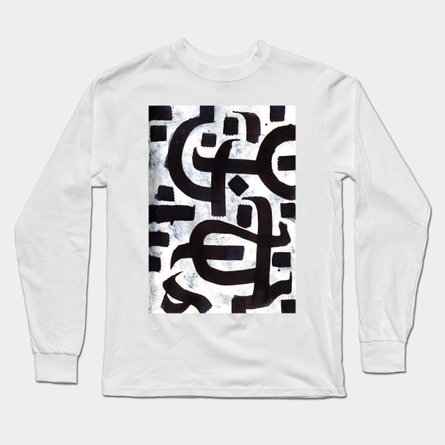 Abstract Calligraphy Long Sleeve T-Shirt by Yeroma